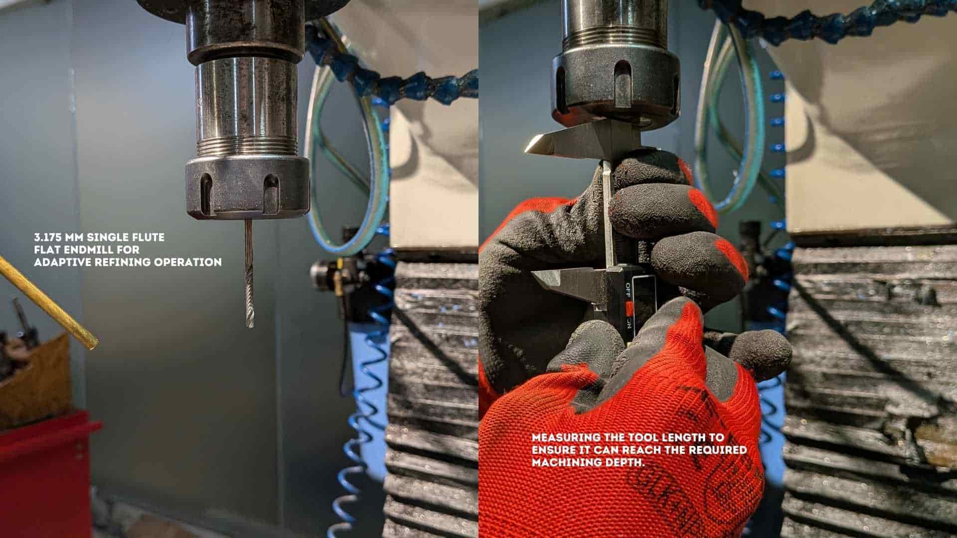 Wax block mounted in vice
